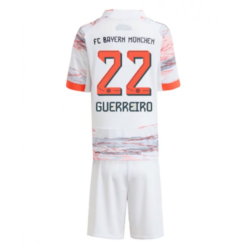 Otroški Nogometni dresi Bayern Munich Raphael Guerreiro #22 Gostujoči 2025-26 Kratek Rokav (+ Kratke hlače)